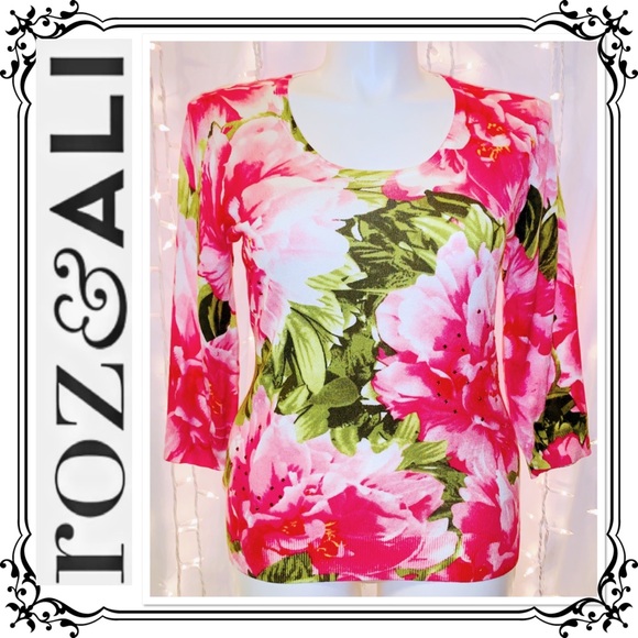 Roz & Ali Sweaters - ROZ & ALI ⭐️ Soft Embellished Pullover Sweater